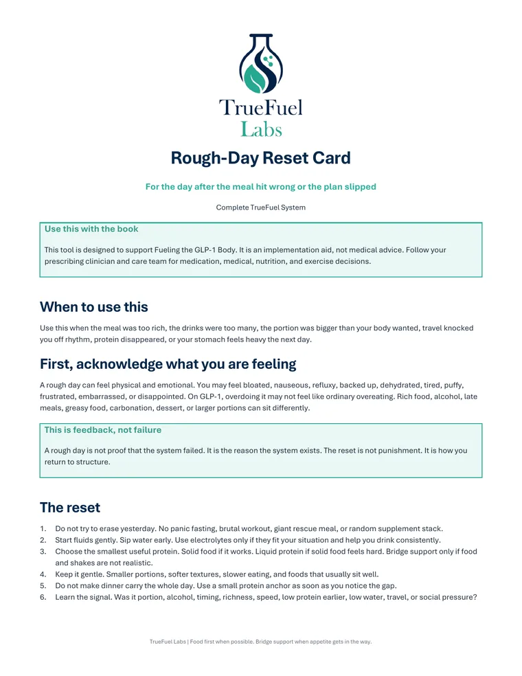 TrueFuel Complete System Rough-Day Reset Card preview