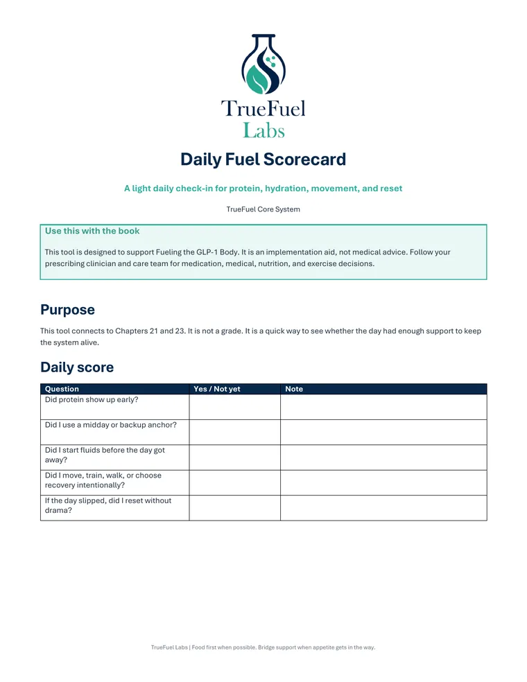 TrueFuel Core System Daily Fuel Scorecard preview